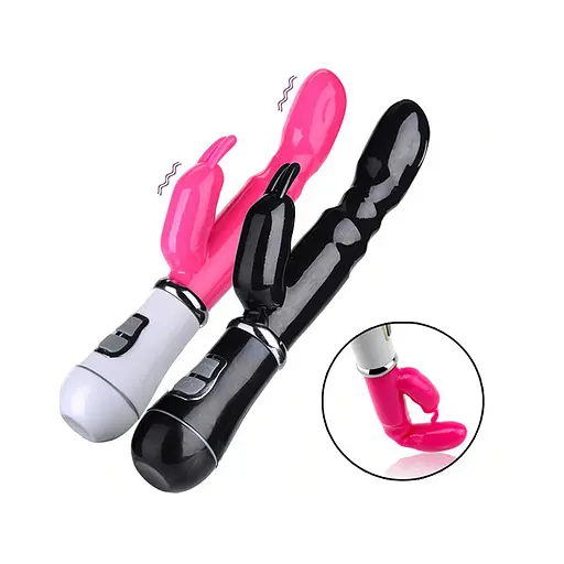 Вібратор Bunny силіконовий комбінований 12 режимів для жінок 26 см рожевий - фото 3