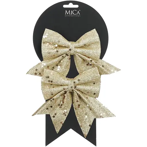 Бант декоративний Mica Decorations 13 см золотистий 2 шт. (1181193)