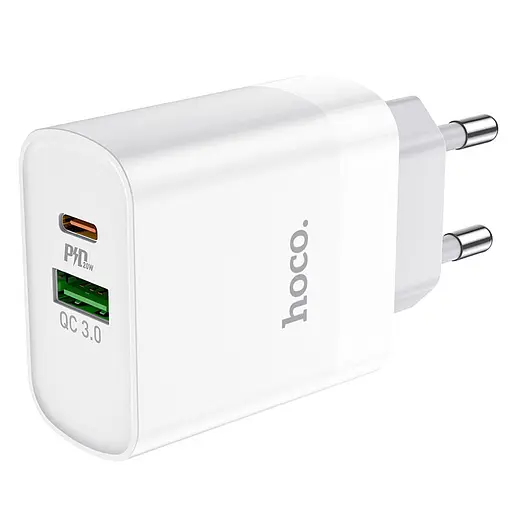 СЗУ Hoco C80A Plus Rapido PD20W+QC3.0 (1USB-A/1C) White - фото 3