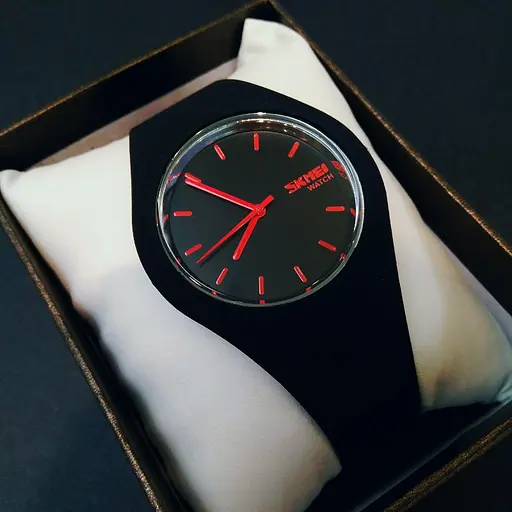 Наручний годинник жіночий Skmei Rubber Black 9068 Чорний (366) - фото 4