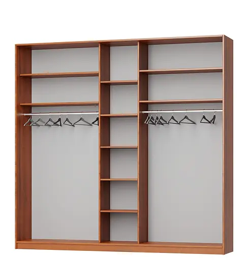 Шкаф-купе трехдверный MebelStar Уни AL 2ДСП/Зеркало 250x60x240 см Аляска серый (MBS-1975) - фото 2