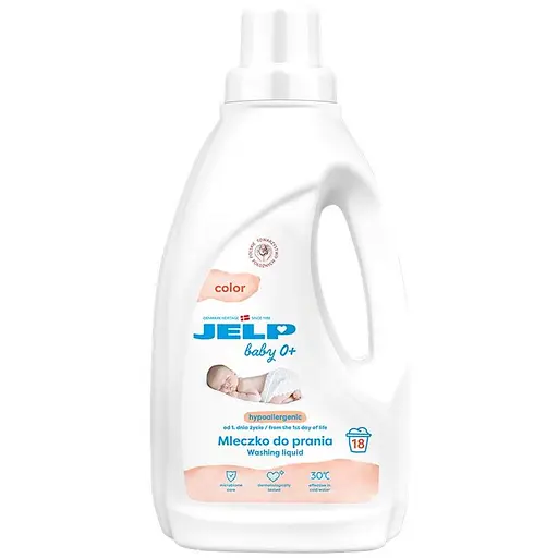 Уцінка. Гіпоалергенне молочко для прання Jelp 0+ для кольорових тканин 1.5 л