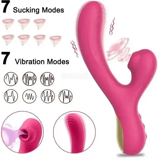 Вібромасажер 2в1 із вакуумною стимуляцією клітора - фото 2