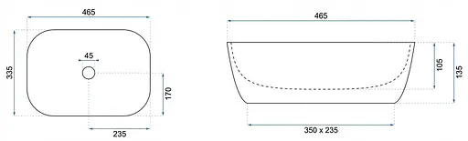 Умивальник Rea Belinda diamond накладний білий/золото REA-U8471, Білий - фото 7