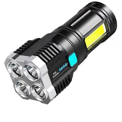 Ліхтар ручний потужний 4 лінзи та діод у ручці, АКБ 14500 (905) - фото 1