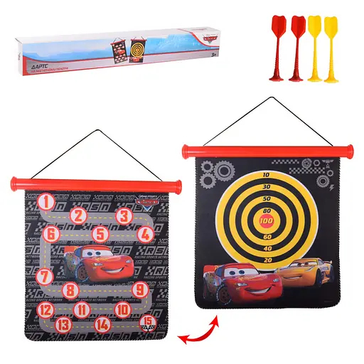 Дитячий магнітний дартс "Тачки" Bambi LD1125 двосторонній - фото 2