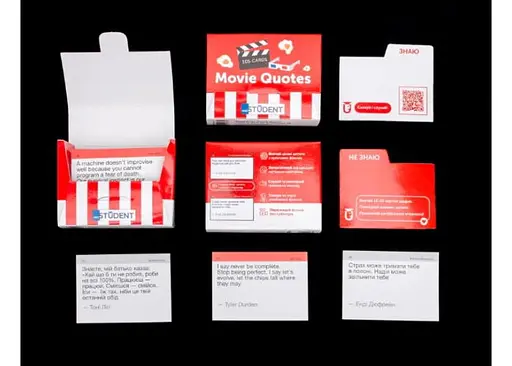 Настільна гра English Student Картки для вивчення англійської мови English Student Movie Quotes (укр.) (591226002) - фото 6