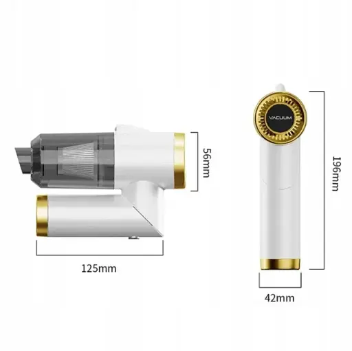 Пылесос автомобильный Q8 портативный аккумуляторный мощный White (16405) - фото 3
