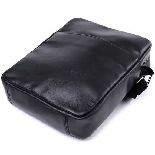 Сумка для чоловіків через плече з натуральної глянсової шкіри SHVIGEL 20х22,5х6 см 000303648 - фото 5