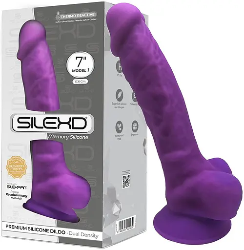 Фалоімітатор Silexd Premium Silicone Dildo Model 1 Size 7 18.8 см фіолетовий - фото 2