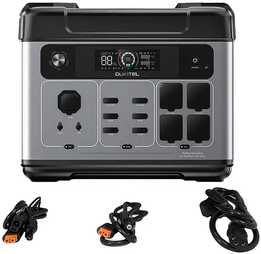 Портативна автономна зарядна станція Oukitel P2001E Plus 2400Вт 2048Вт/год LiFePO4 - фото 4