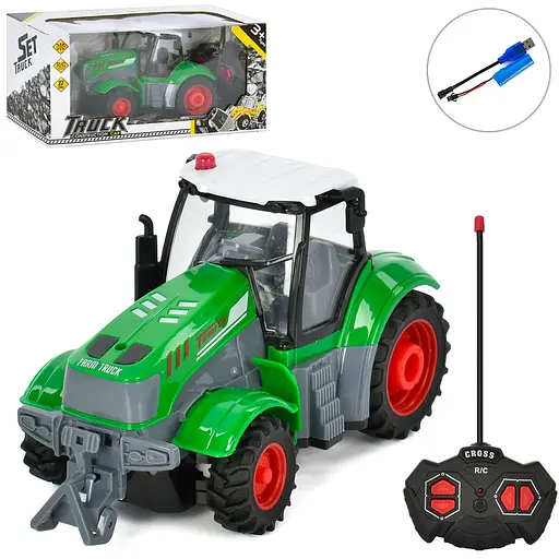 Трактор радиоуправляемый, 21,5 см, свет, аккумулятор, USB-зарядка, 28,2x13,5x10,4 см