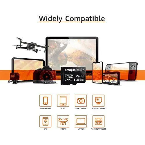 Карта памяти Amazon Basics 256GB MicroSDXC Memory Card+Adapter (LSMICRO256GU3) - фото 4