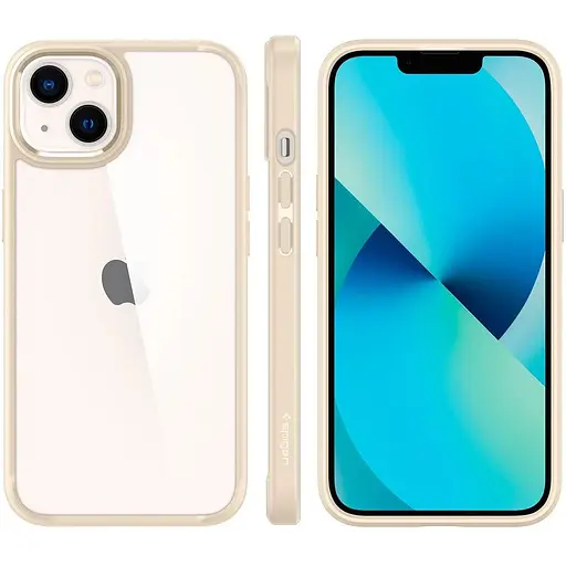 Оригинальный противоударный чехол Spigen Ultra Hybrid для iPhone 13 Mini Sand Baige (ACS03321) Прозрачный - фото 5