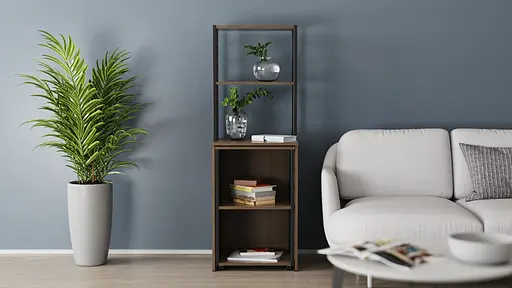 Стол-тумба трансформер Смарт 3/1 с этажеркой Ferrum-decor 1430x1450x500 Черный металл ДСП Дуб Сонома Трюфель 16 мм (FRD-105113) - фото 10