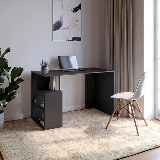 Cтіл письмовий з полицями М-ЗОН Джеко 1200/3 Антрацит (MZN-031024)