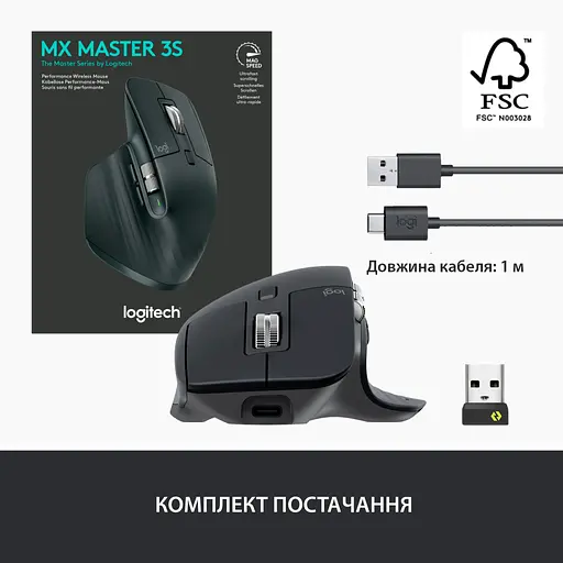 Мышь Logitech MX Master 3S Performance Wireless Mouse Bluetooth Graphite (910-006559) - фото 10