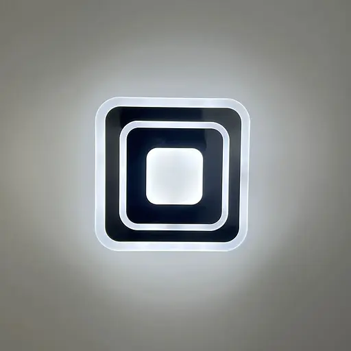 Світлодіодний чорний світильник з матовим акрилом 30х30 см | Line F | Арт. 2234-300 BR BK - фото 1