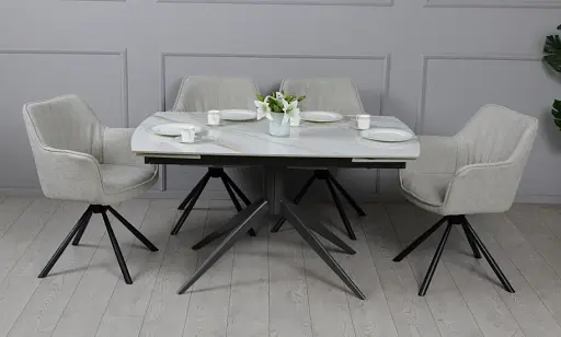 Стіл Віраж 1400/2000x900x750 молочний глянець чорні ноги - фото 12