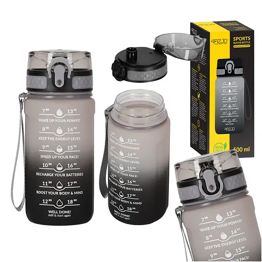 Пляшка для води 4FIZJO спортивна 500 мл 4FJ0627 Grey/Black (P-5905973400725) - фото 12