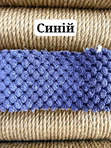 Кутова кігтеточка на підставці для кота 65х40х40 см Синій - фото 3