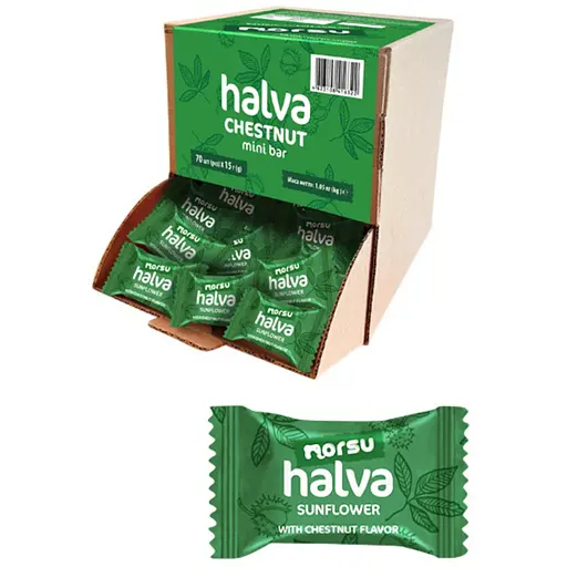 Уцінка. Халва соняшникова Norsu з ароматом каштану шоубокс 1.05 кг - фото 1