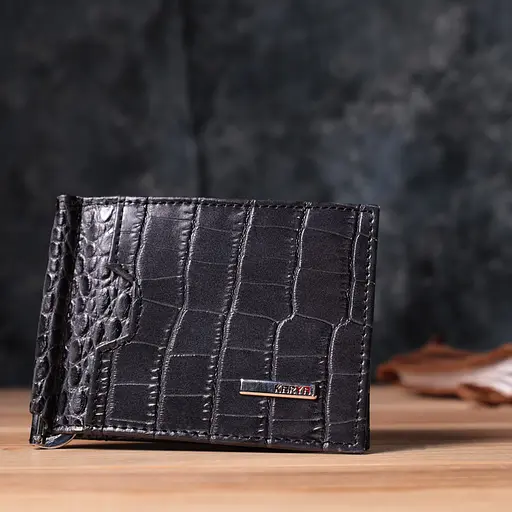 Чоловічий гаманець-затиск із натуральної шкіри KARYA 11х8х2 см acs0029589 - фото 10