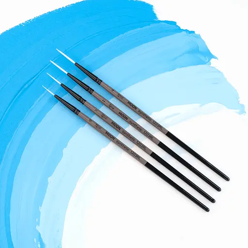 Пензель синтетика лайнер MOON 1203RL №0 коротка ручка Rosa - фото 4