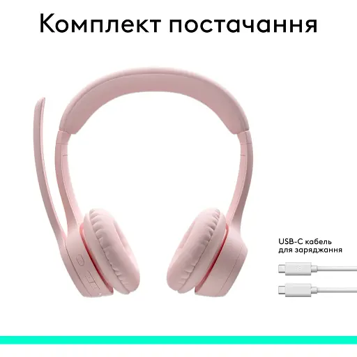 Bluetooth-гарнітура Logitech Zone 300 Wireless Rose (981-001412) - фото 10