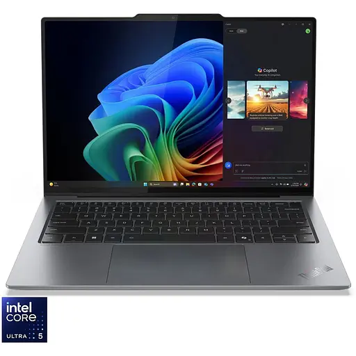 Ноутбук Lenovo ThinkPad X9-14 Gen 1 з процесором Intel Core Ultra 5 228V pana la 4.5GHz, 14" WUXGA, OLED, 32GB LPDDR5x RAM, 512GB SSD, Intel Arc графікою, Windows 11 Pro, сірий, 3y on-