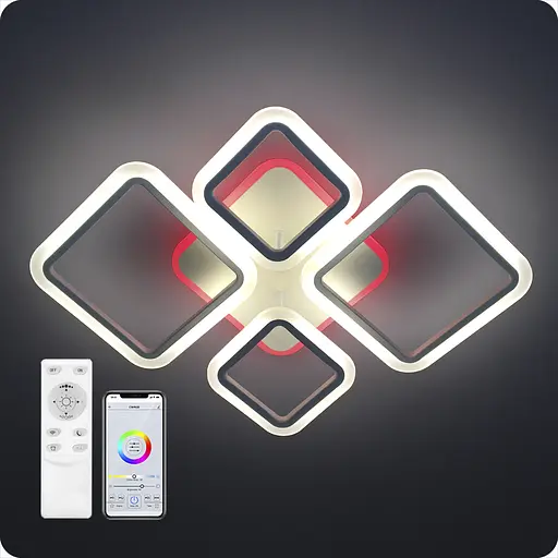 Люстра світлодіодна 517 Xlight RGB з пультом 90Вт Білий (02032) - фото 5