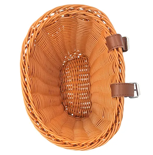 Корзина на детский велосипед / самокат 20х16х16 см плетеная ретро коричневая (G0001895) - фото 2