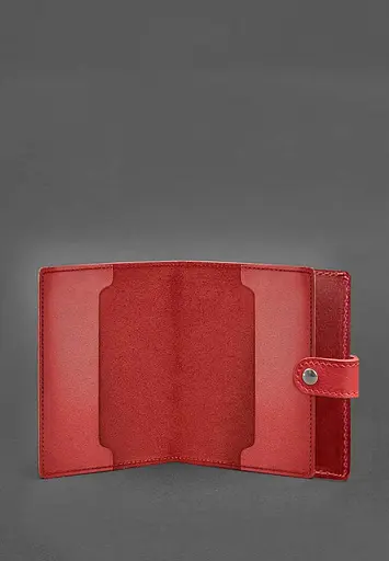 Кожаная обложка-портмоне для удостоверения офицера 11.0 красная - фото 3