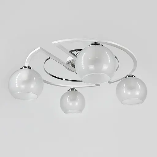 Білосніжна стельова люстра на 4 плафони Ø 47 см | Арт. 51795/4 CH+WT+WT | Line F - фото 1