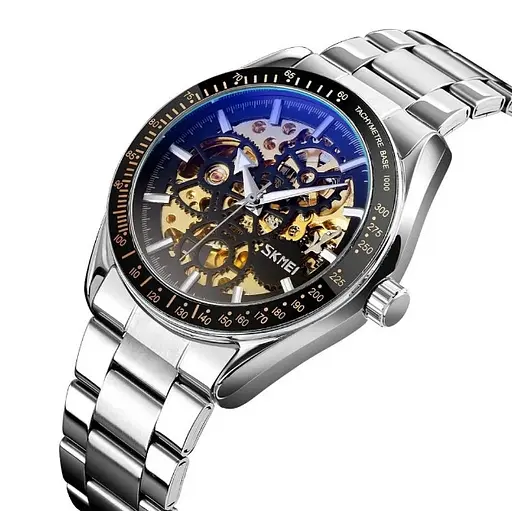 Мужские механические часы Skmei 9194 скелетон (Серебристые) - фото 2