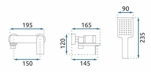 Змішувач для ванни Rea Storm настінний з виливом gold REA-B9985 Золотий - фото 6