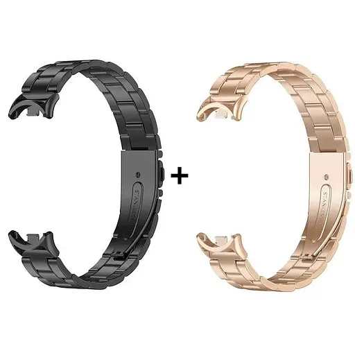 Комплект ремінці Tamister для фітнес-браслета Xiaomi Mi Band 8 та 9 Bead design Black-Rose gold