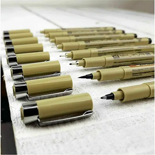 Набор линеров Pigma Micron 6 шт + 1 линер-кисть Pigma Brush + Pigma Micron PN в подарок Sakura - фото 8