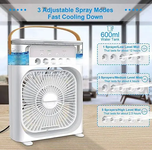 Вентилятор кондиционер увлажнитель 3в1 с контейнером для льда Mini Portable USB Air Cooling Fan 9418 - фото 4