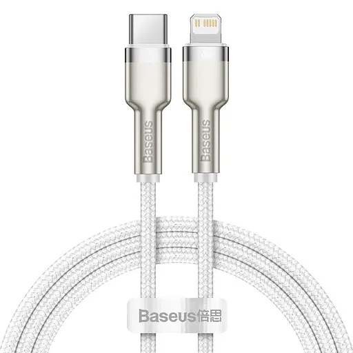 Кабель Baseus Type-C to Lightning Cafule Series Metal Data Cable CATLJK-A02 белый - фото 1