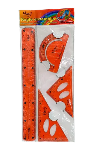 Линейка "Гибкая" 4 пр/наб ST00302 (6920141324213) красный - фото 1