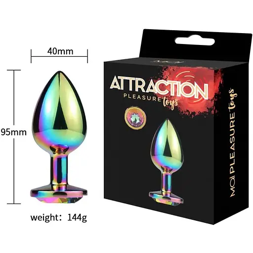 Металлическая анальная пробка Mai Attraction Toys №74 Rainbow - фото 4
