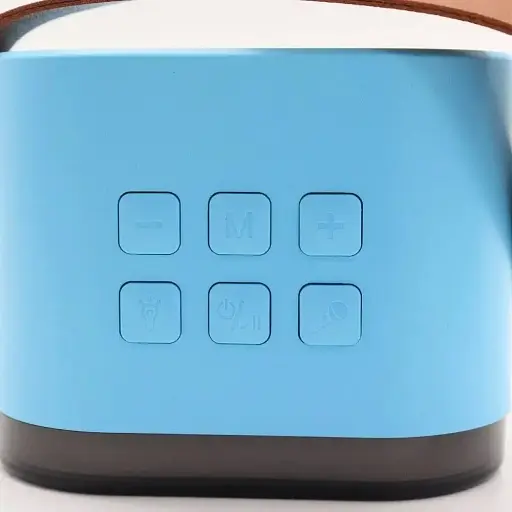 Портативна колонка-караоке + мікрофон, K12, Блакитна / Блютуз колонка з підсвічуванням / Караоке мікрофон - фото 5