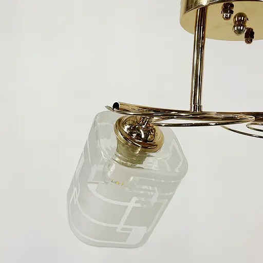 Люстра в золотому корпусі на 2 квадратних плафони | Line F | Арт. 6671/2 B GD - фото 4