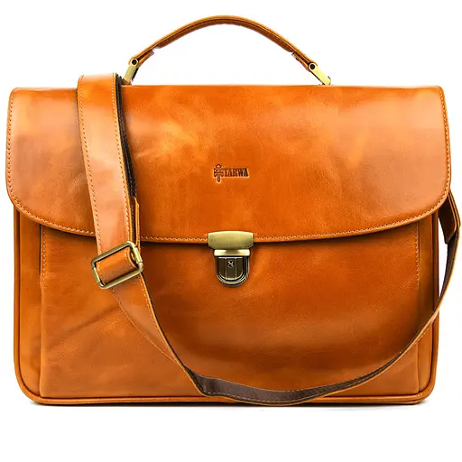 Кожаный мужской портфель на два отделения TARWA 41х31.5х12 см sum0028398 - фото 3
