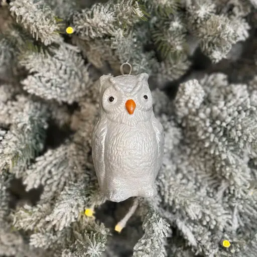 Елочная игрушка MIS LT Сова 6,5х6х10 см серебряный - фото 2