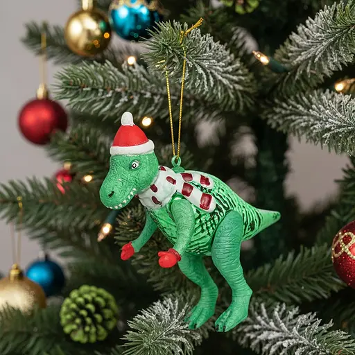 Прикраса ялинкова Handicraft Динозавр скло