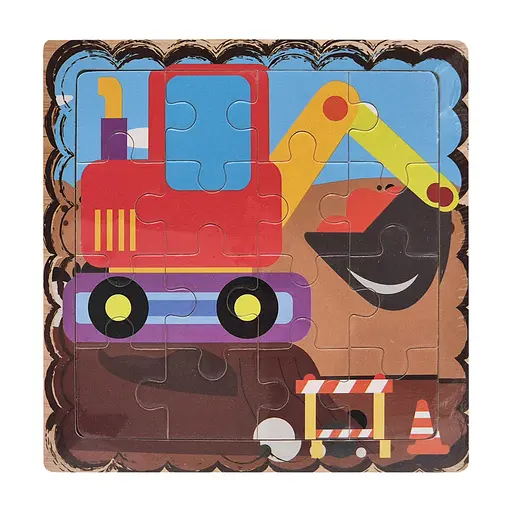 Деревяний пазл-вкладиш Екскаватор 73260-7, 16 деталей