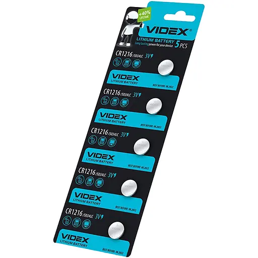 Батарейки Videx CR1216 літієві 3V 5 шт. (2571)