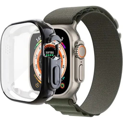 Чехол-накладка DK для Apple Watch Ultra 49mm (Series 1 / 2) Silicone Face Case (gun metal)